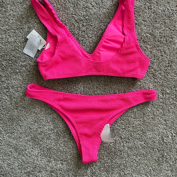 Pink Ribbed Full Tilt Bikini Set - Picture 4 of 5